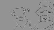 abstract artist:pingbyte character:kalmo_(troubledout) character:zhanna_(troubledout) original_character russian setting:troubledout three_eyes type:animated type:sketch // 1280x720 // 4.5MB